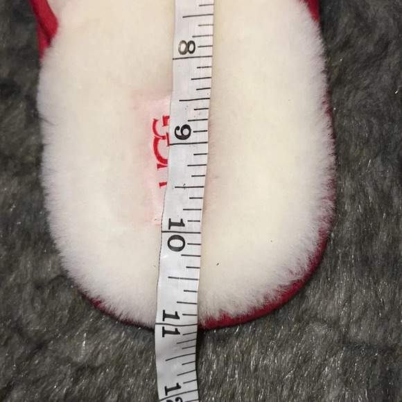 UGG Men's Red fur Scuff  Slipper Sz 8 - Picture 10 of 12